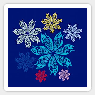 Colorful Flowers Abstract Sticker